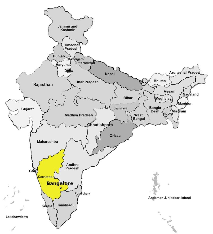 karta Bangalore, Indija