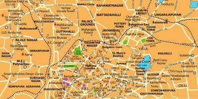 Bangalore turističkih mjesta na karti